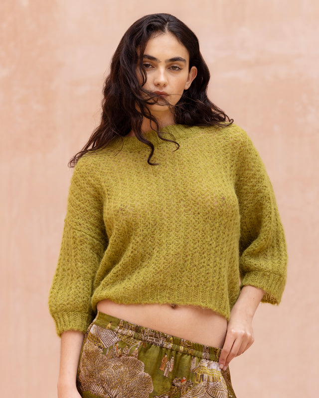 Asar Sweater - Khaki Olive - Image 3