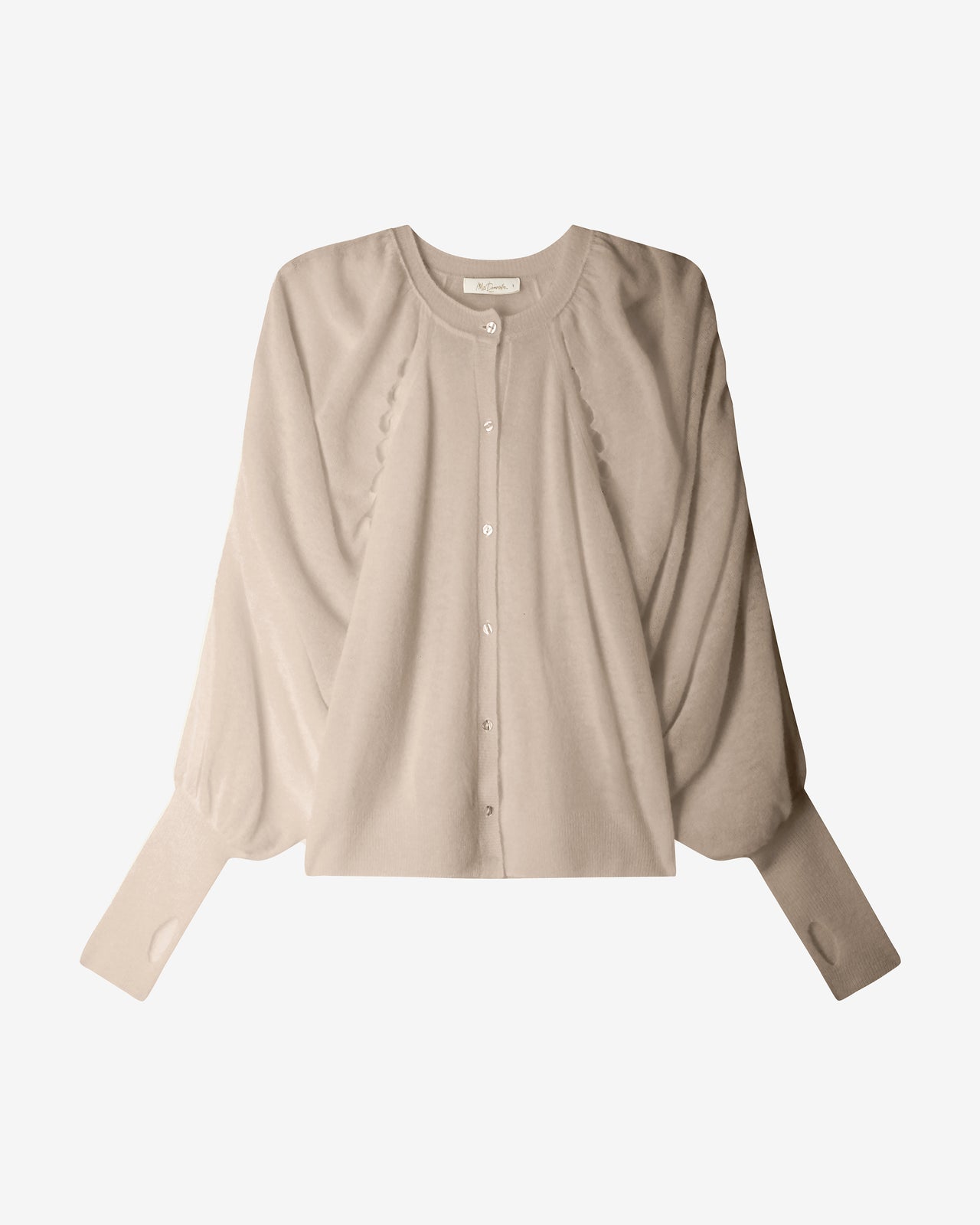 Robe longue imprimée, touche artistique et dentelle raffinée : Pulls & gilets Mes Demoiselles - Image 1