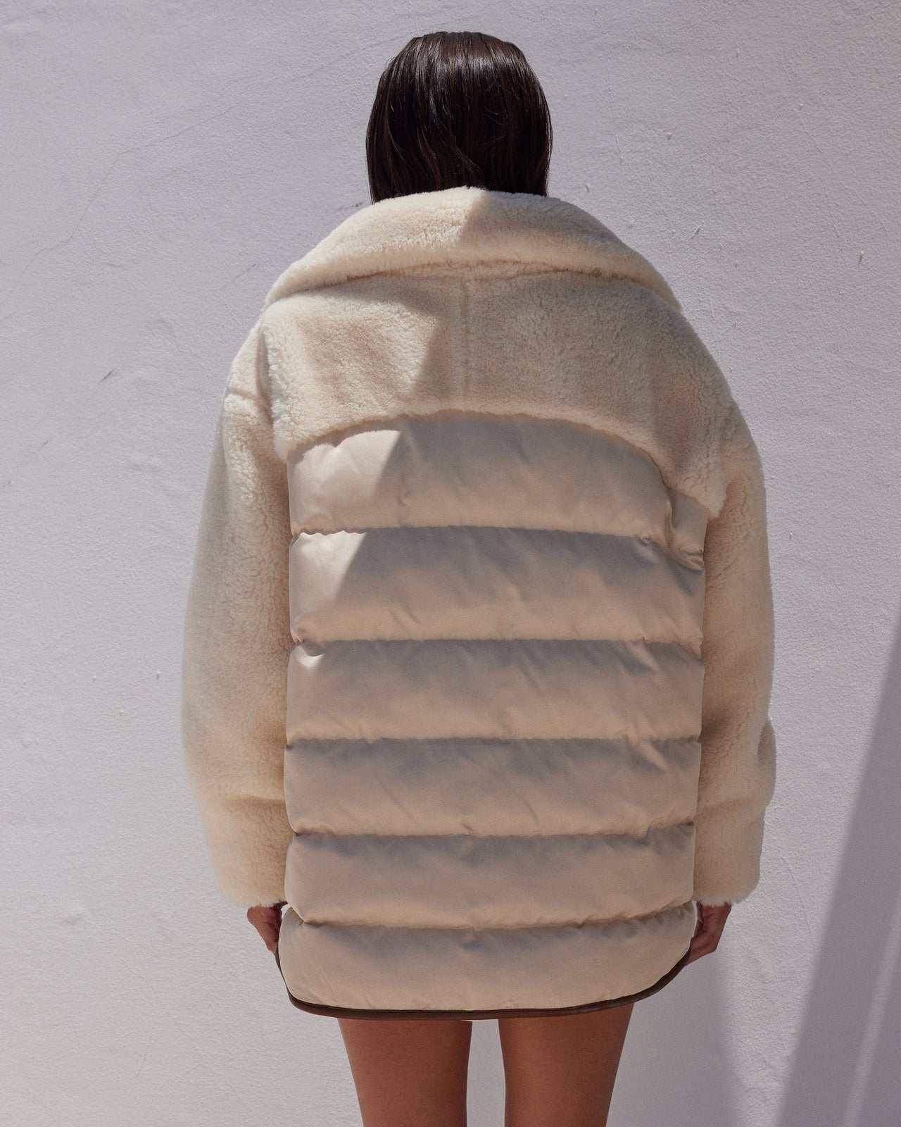 Manteau Coleman Marron : Veste esprit vareuse matières mixtes doudoune et fausse fourrure Mes Demoiselles - Image 6