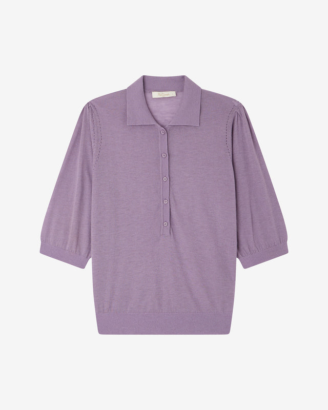 Top Cozy - Violet : Polo en laine soufflée lavande Mes Demoiselles - Dernière image