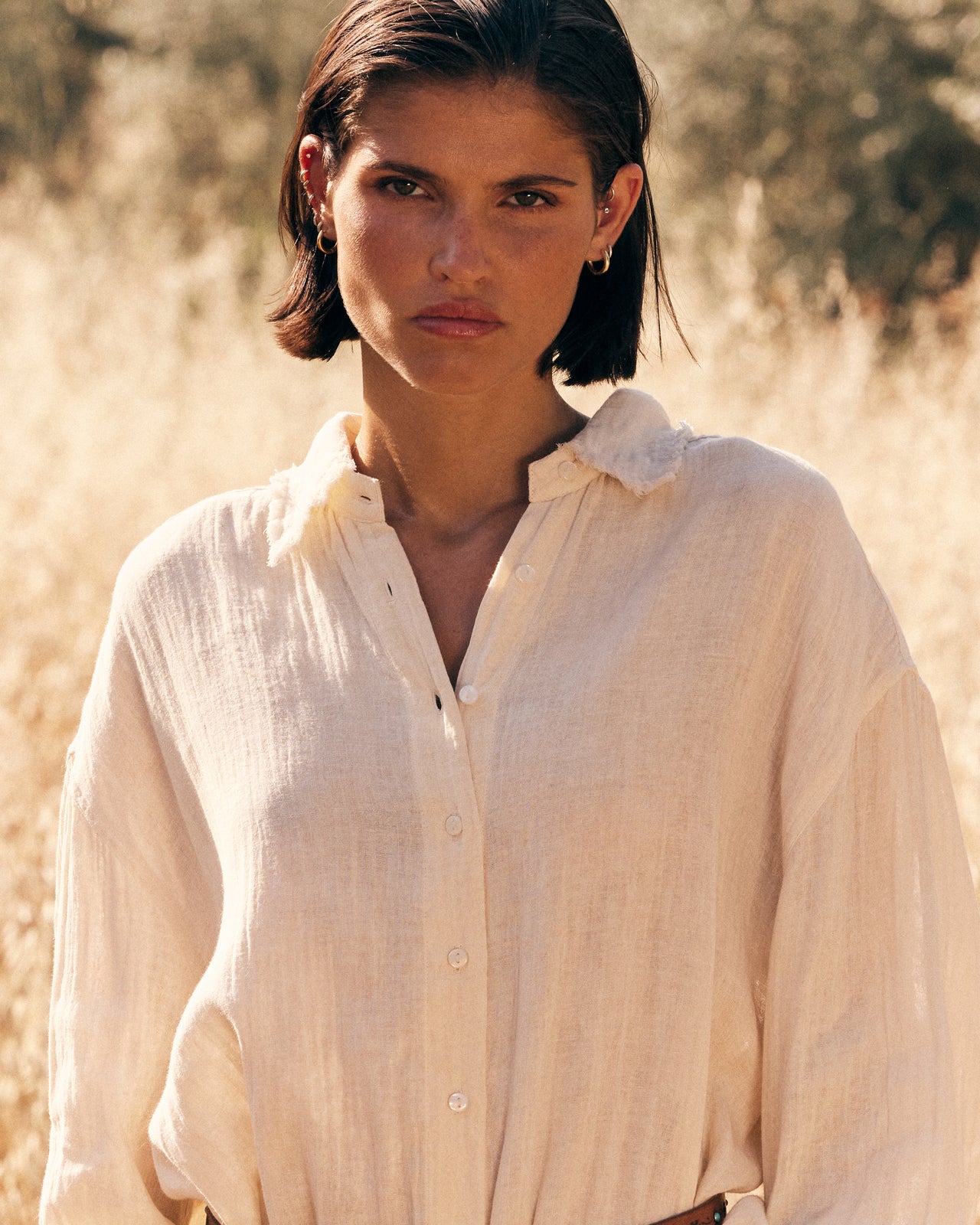 Chemise Crunchy - Ivoire : Chemise Longue en Double Coton – Finition Pigment Dye Mes Demoiselles - Image 4