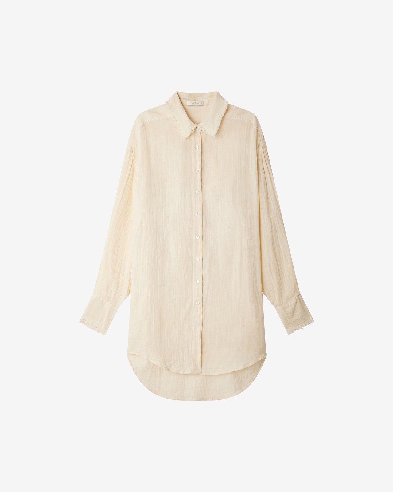 Chemise Crunchy - Ivoire : Chemise Longue en Double Coton – Finition Pigment Dye Mes Demoiselles - Image 8