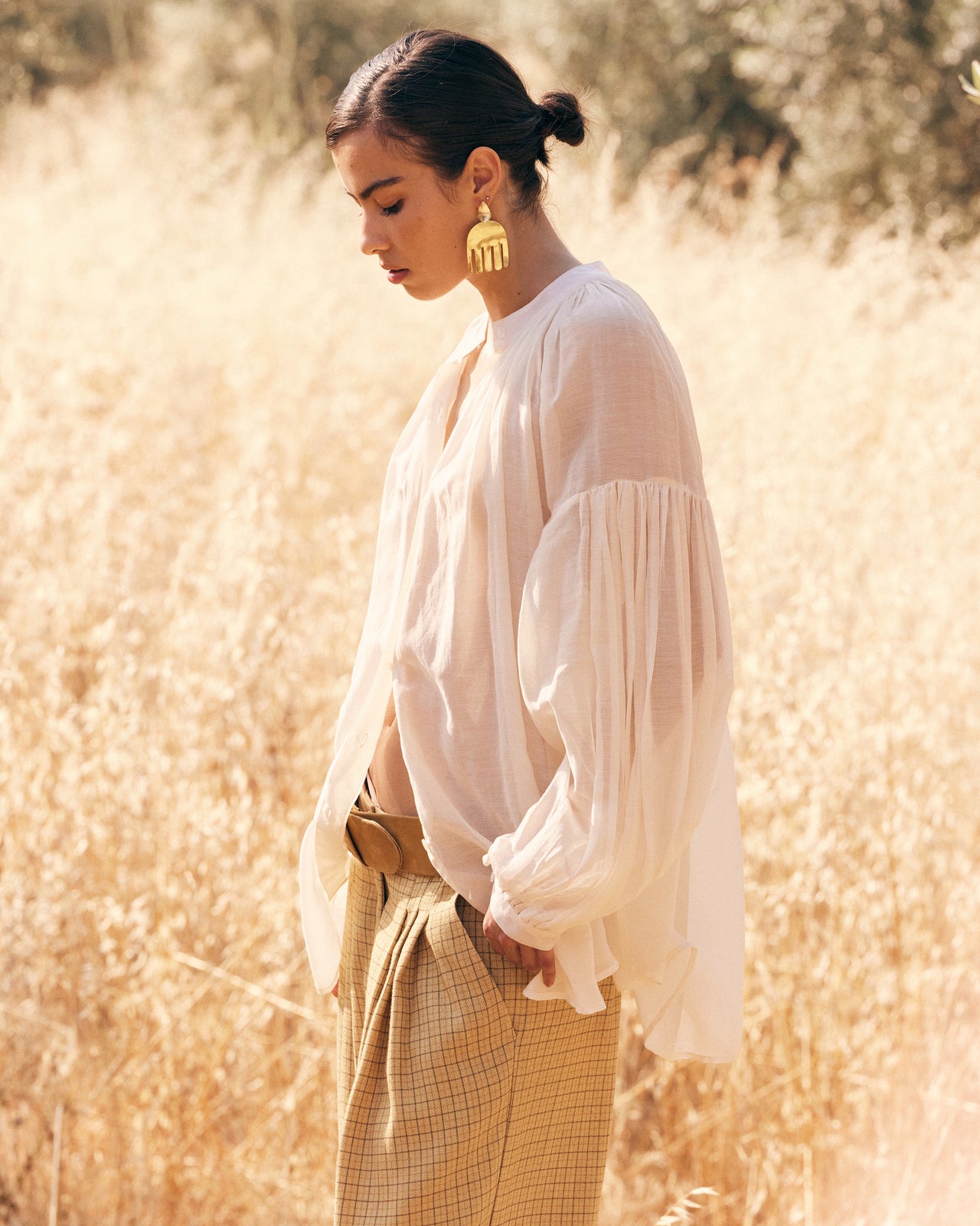 Chemise Culture - Ivoire : Blouse en Voile de Coton et Soie – Ivoire Mes Demoiselles - Image 5