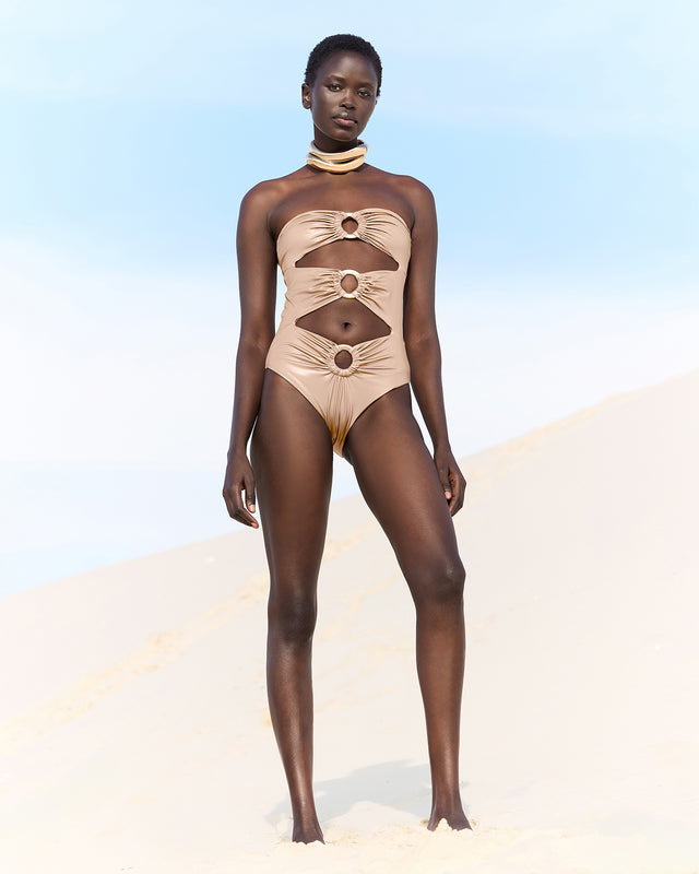 Maillot de bain une pièce Carmina - Or - Image 1