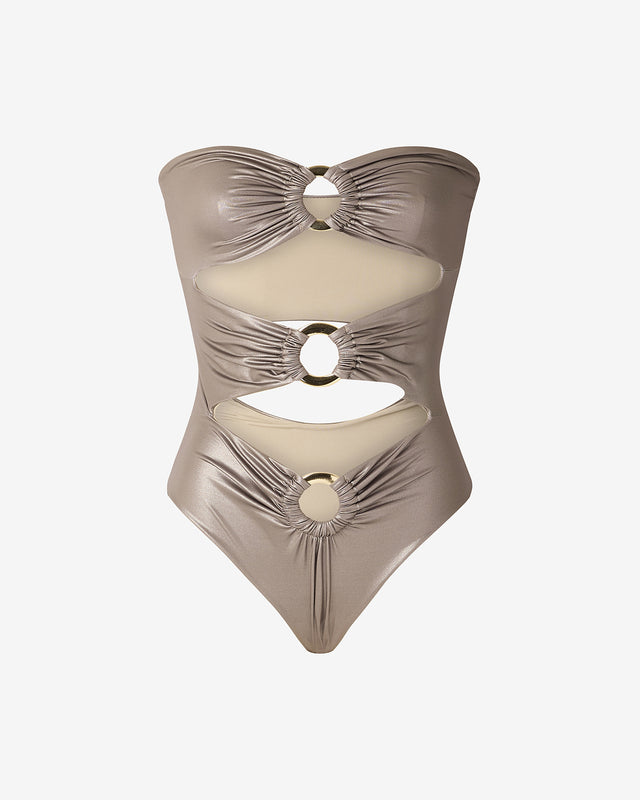 Maillot de bain une pièce Drusille - Taupe - Image 2