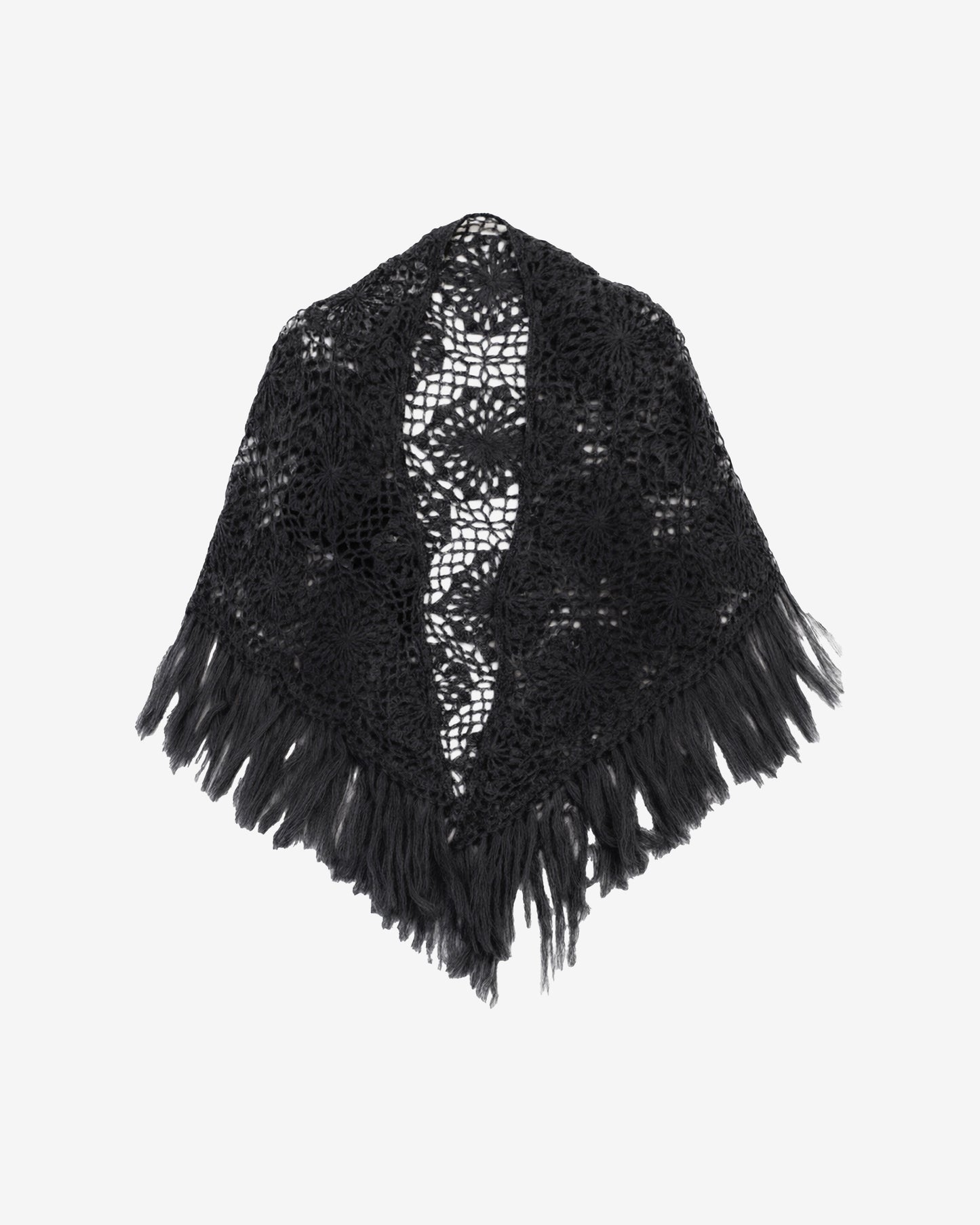 Châle triangulaire au crochet – Motif fleurs noir en alpaca : Accessoires Mes Demoiselles