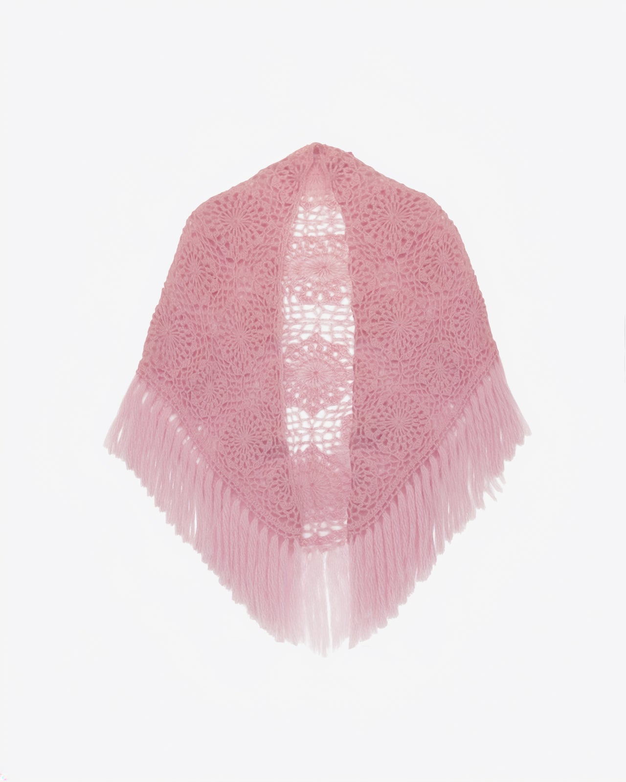 Châle triangulaire au crochet – Motif fleurs ivoire en alpaca : Accessoires Mes Demoiselles - Image 1