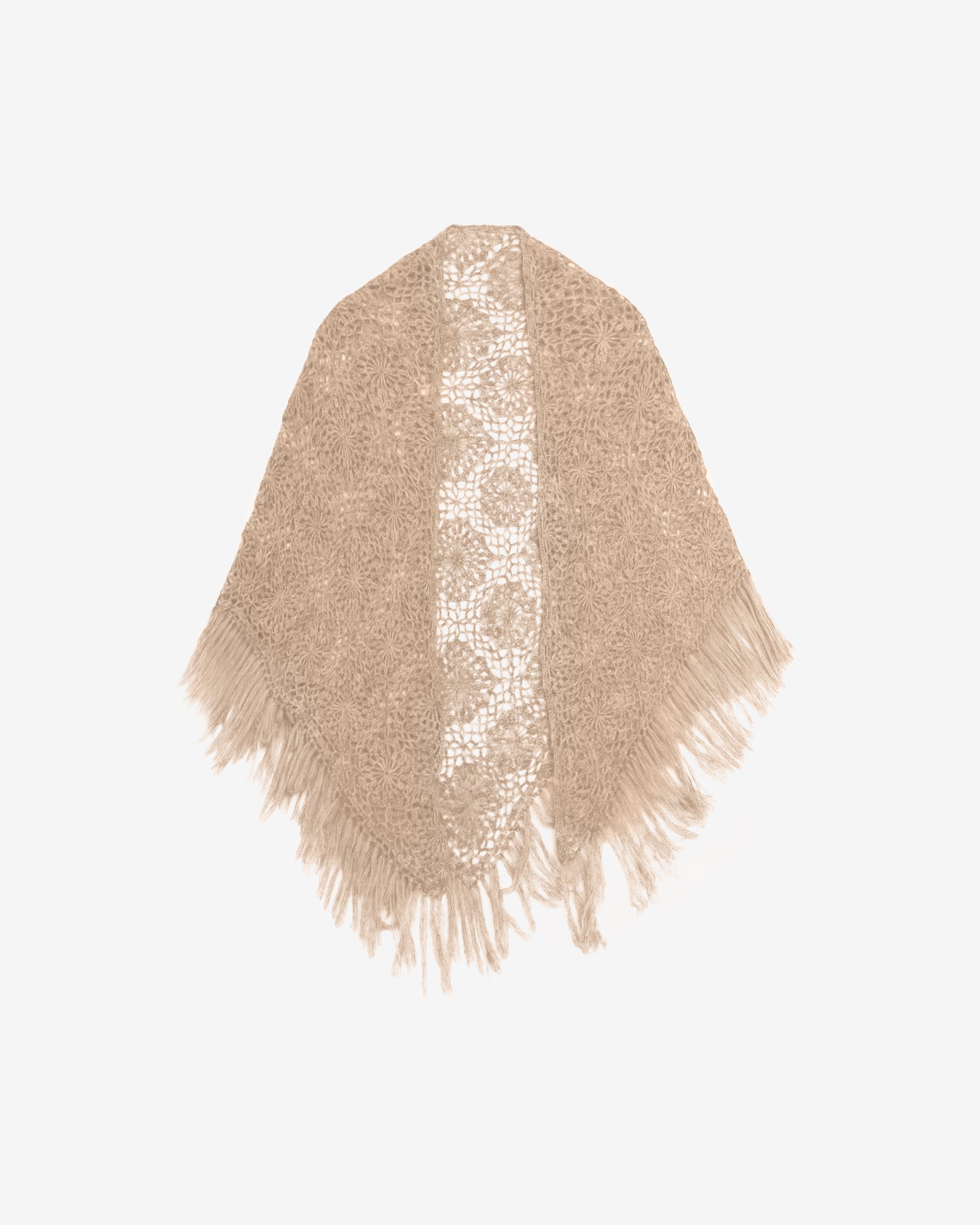 Châle au crochet fait main – Motif fleurs en alpaca ivoire : Accessoires Mes Demoiselles