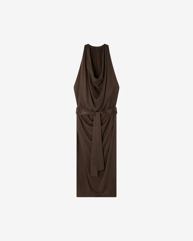 Robe en cupro et viscose charcoal - Robes Mes Demoiselles - Image 3