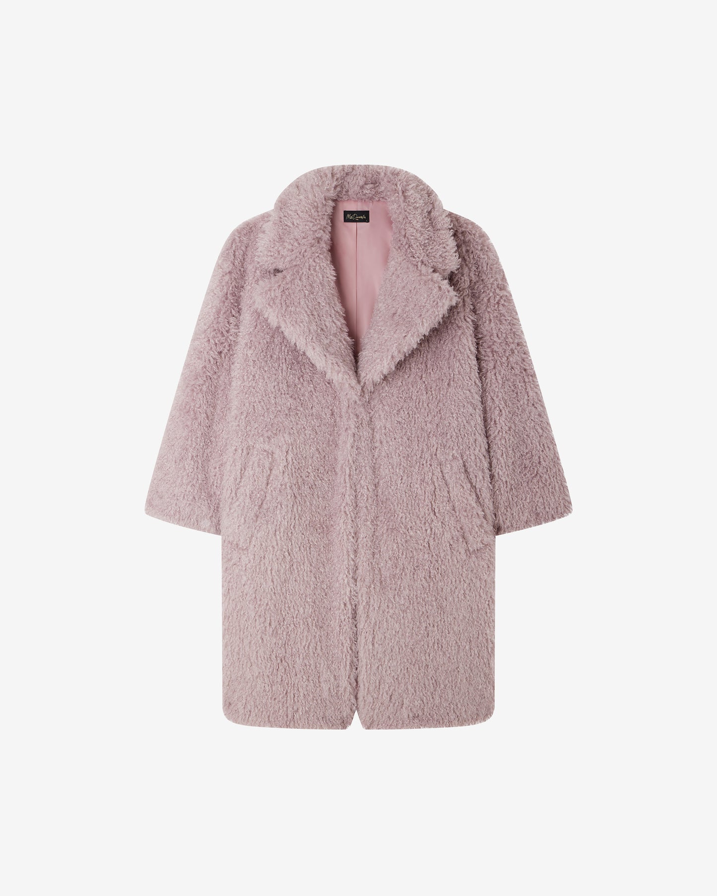 Manteau effet bouclette rose mousse - Manteaux & vestes Mes Demoiselles