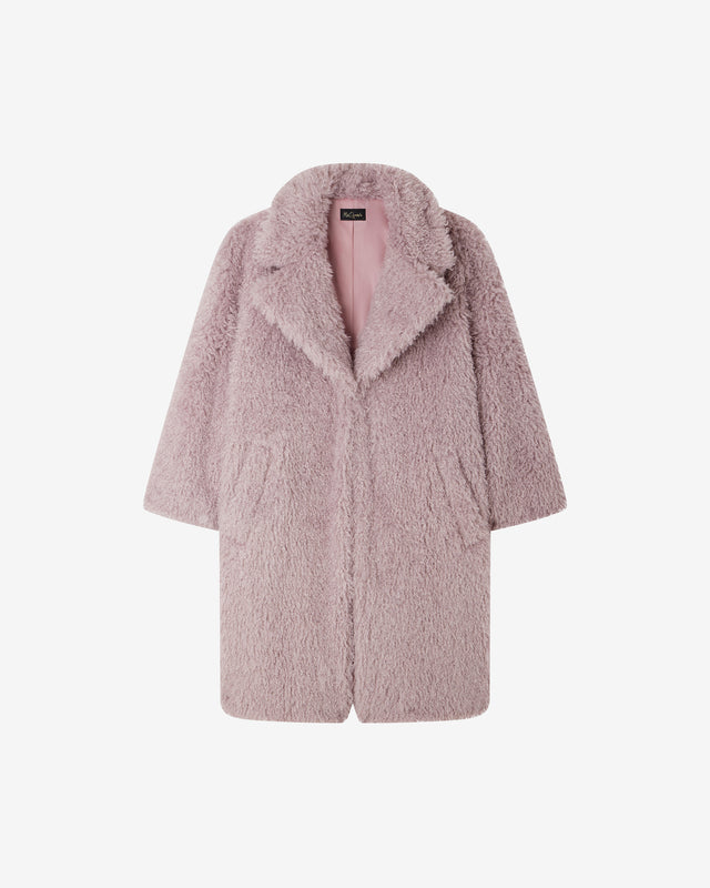 Manteau effet bouclette rose mousse - Manteaux & vestes Mes Demoiselles - Dernière image