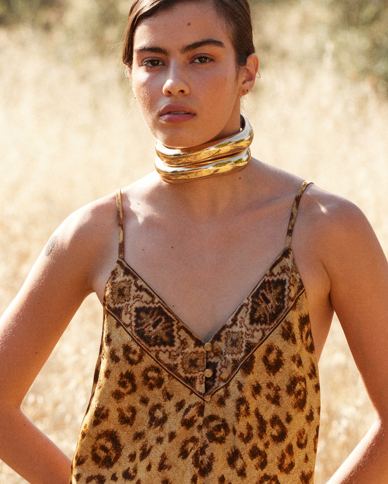 Top Lama - Beige : Top en Viscose Jacquard – Imprimé Panthère & Détail Délicat Mes Demoiselles - Image 4