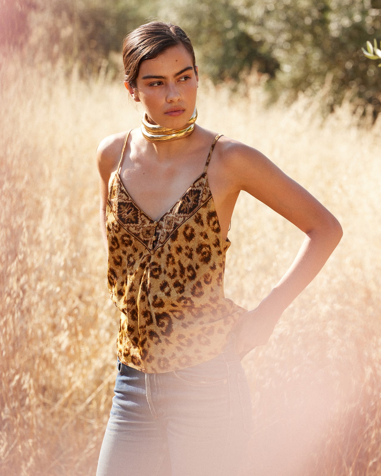 Top Lama - Beige : Top en Viscose Jacquard – Imprimé Panthère & Détail Délicat Mes Demoiselles - Image 5