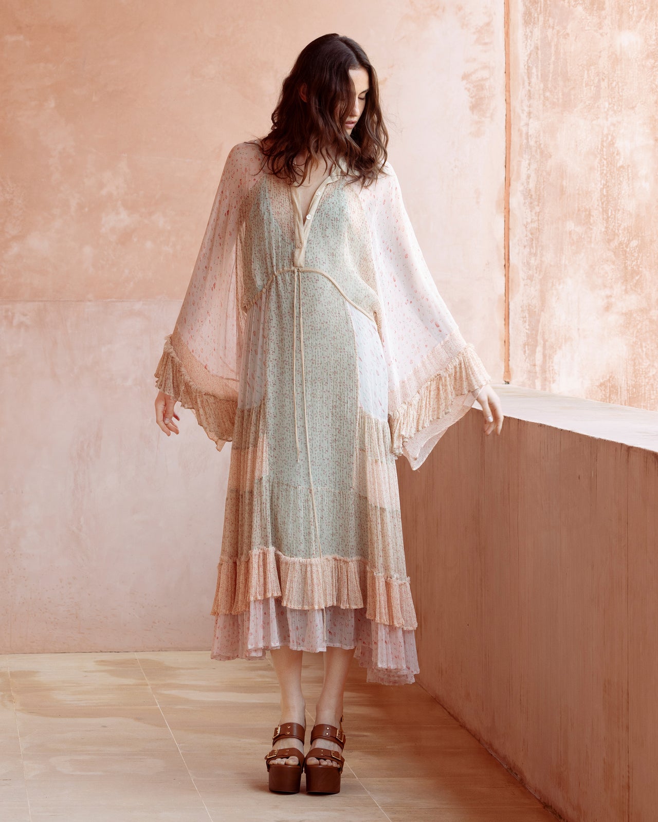 Robe longue bohème à volants : Robes Mes Demoiselles - Image 1