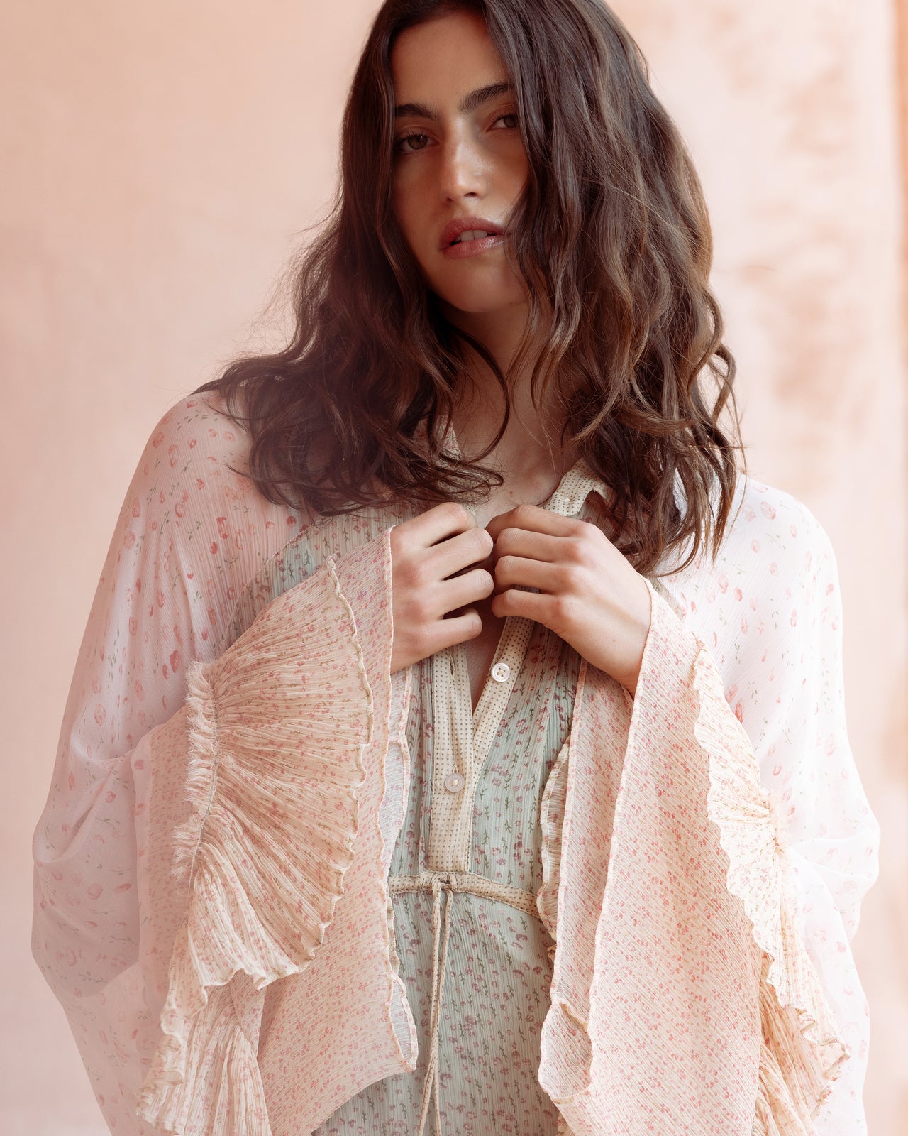 Robe Lubud - Bleu : Robe longue bohème à volants Mes Demoiselles - Image 5