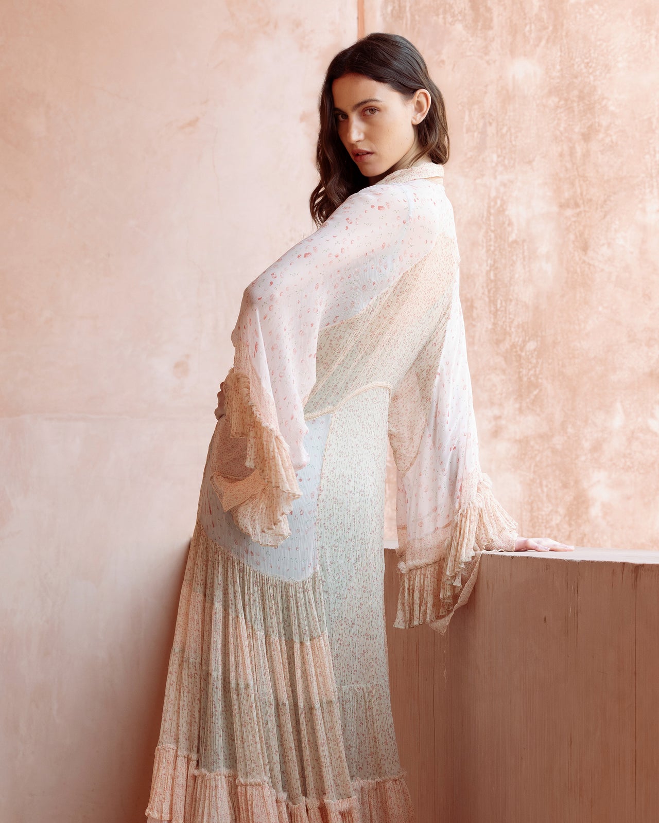 Robe Lubud - Bleu : Robe longue bohème à volants Mes Demoiselles - Image 7