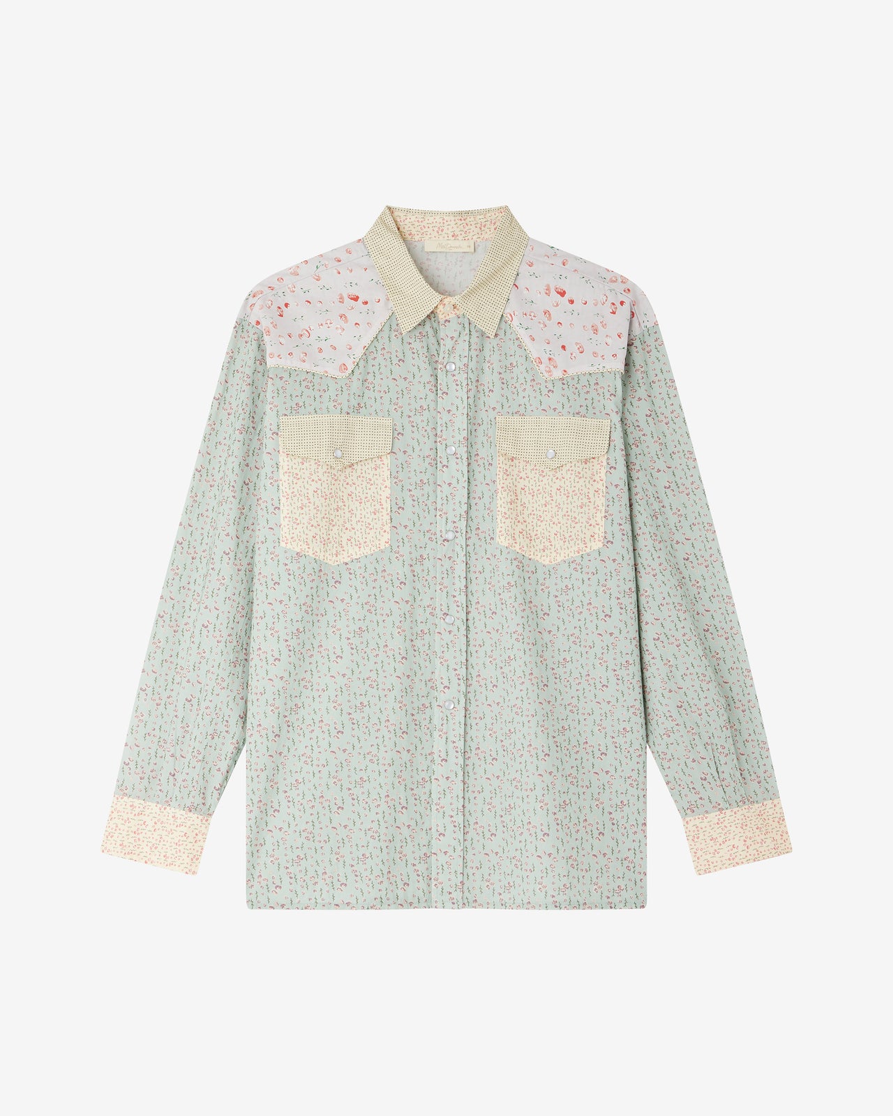 Chemise Lun - Bleu : Chemise en patch de liberty à détails western Mes Demoiselles - Image 7