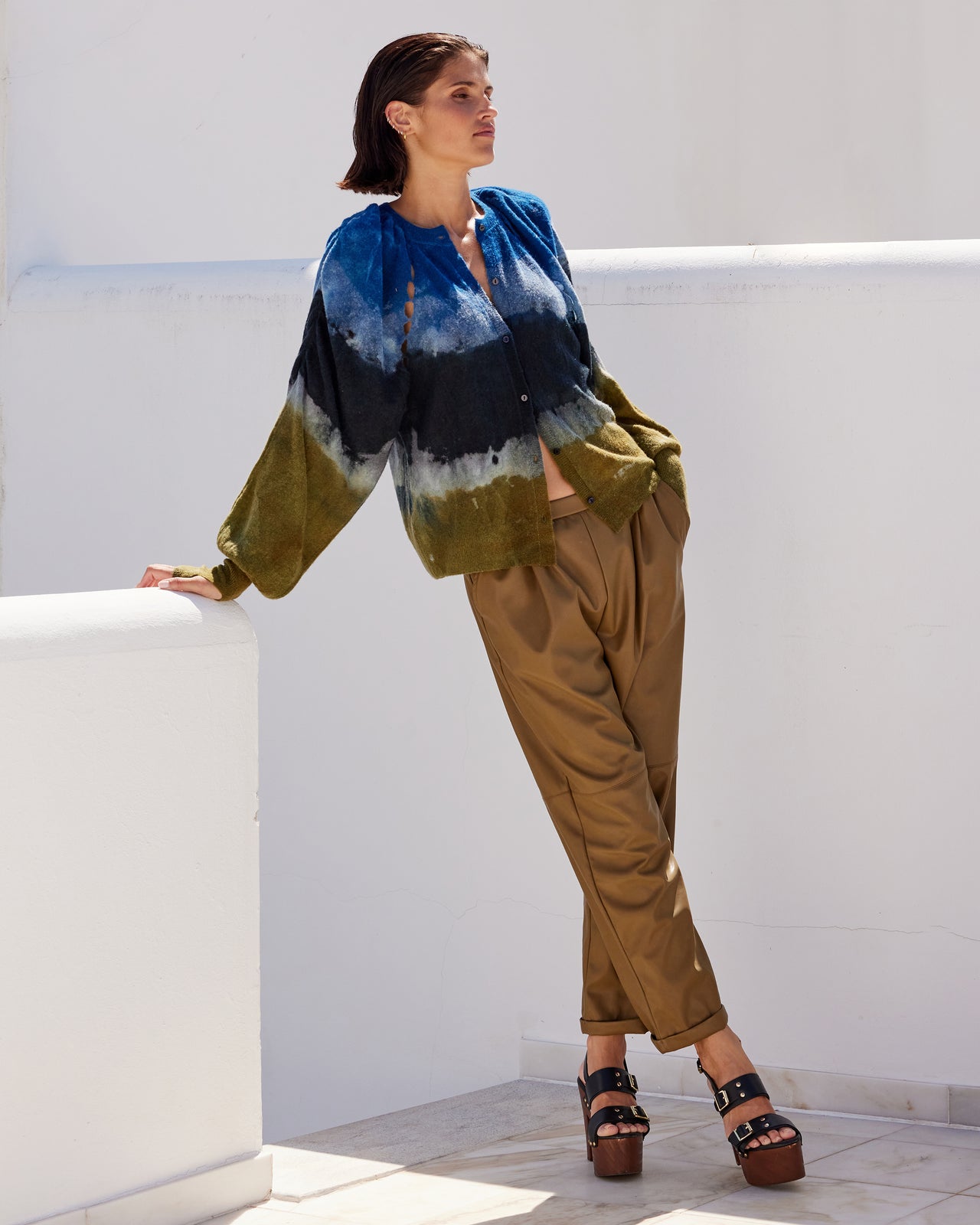 Cardigan Lupinus - Vert : Cardigan en laine tie & dye - Bleu Kaki Mes Demoiselles - Image 9