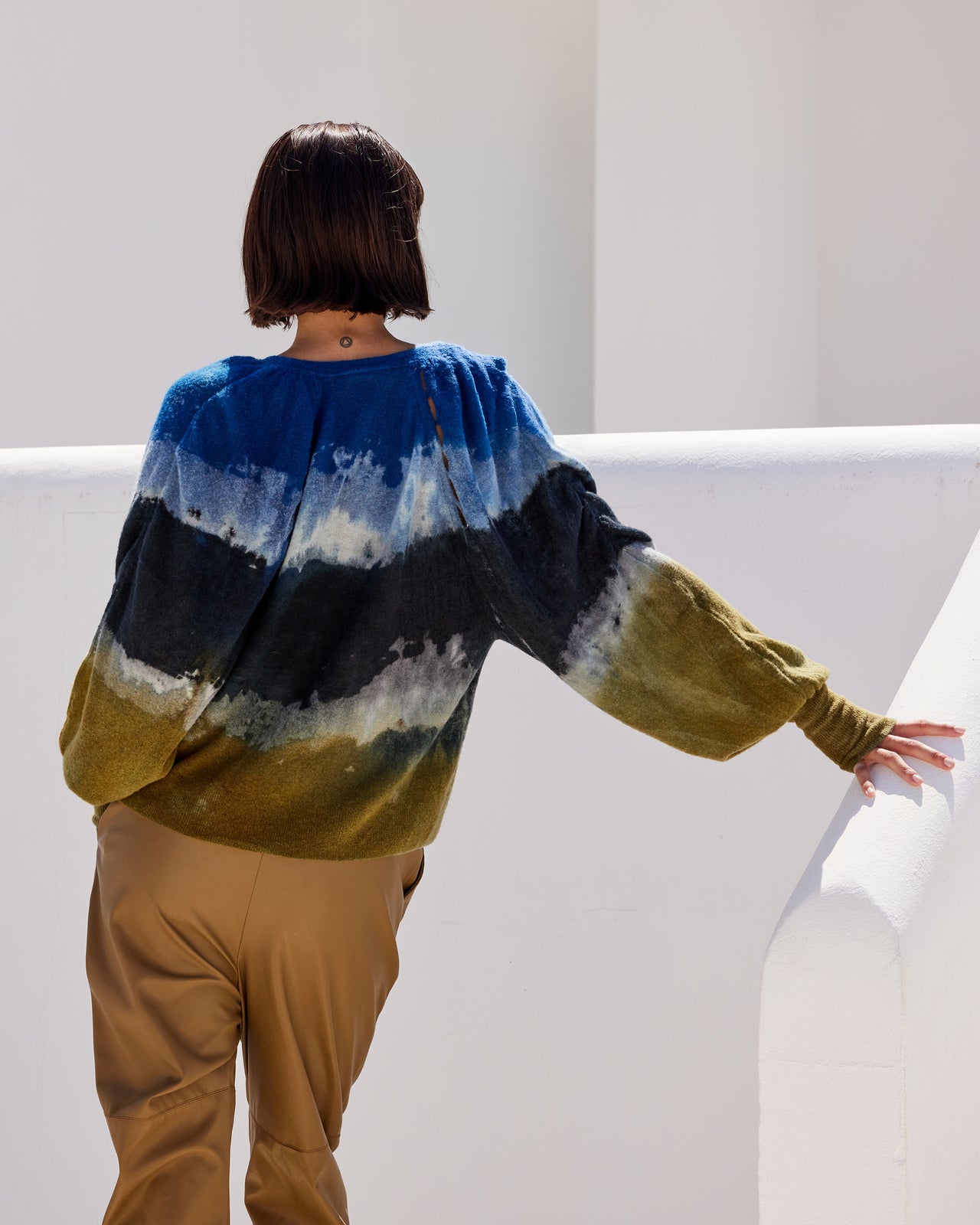 Cardigan Lupinus - Vert : Cardigan en laine tie & dye - Bleu Kaki Mes Demoiselles - Image 8