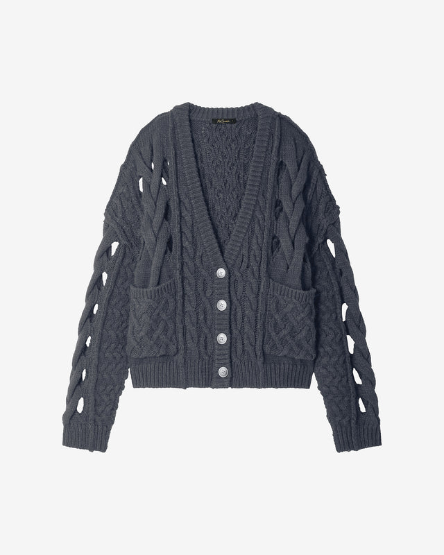 Cardigan navy– Détails Ajourés & Finitions Soignées : Pulls & gilets Mes Demoiselles - Image 1