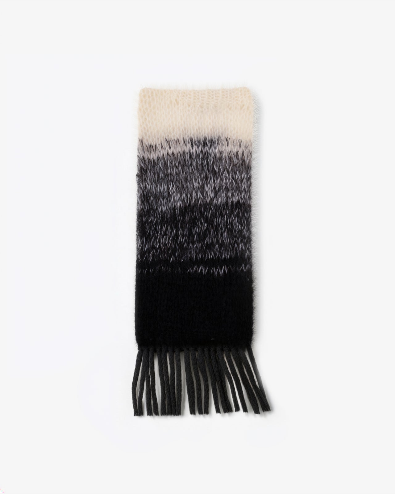 Écharpe en mohair – dégradé ivoire et noire : Accessoires Mes Demoiselles - Image 1