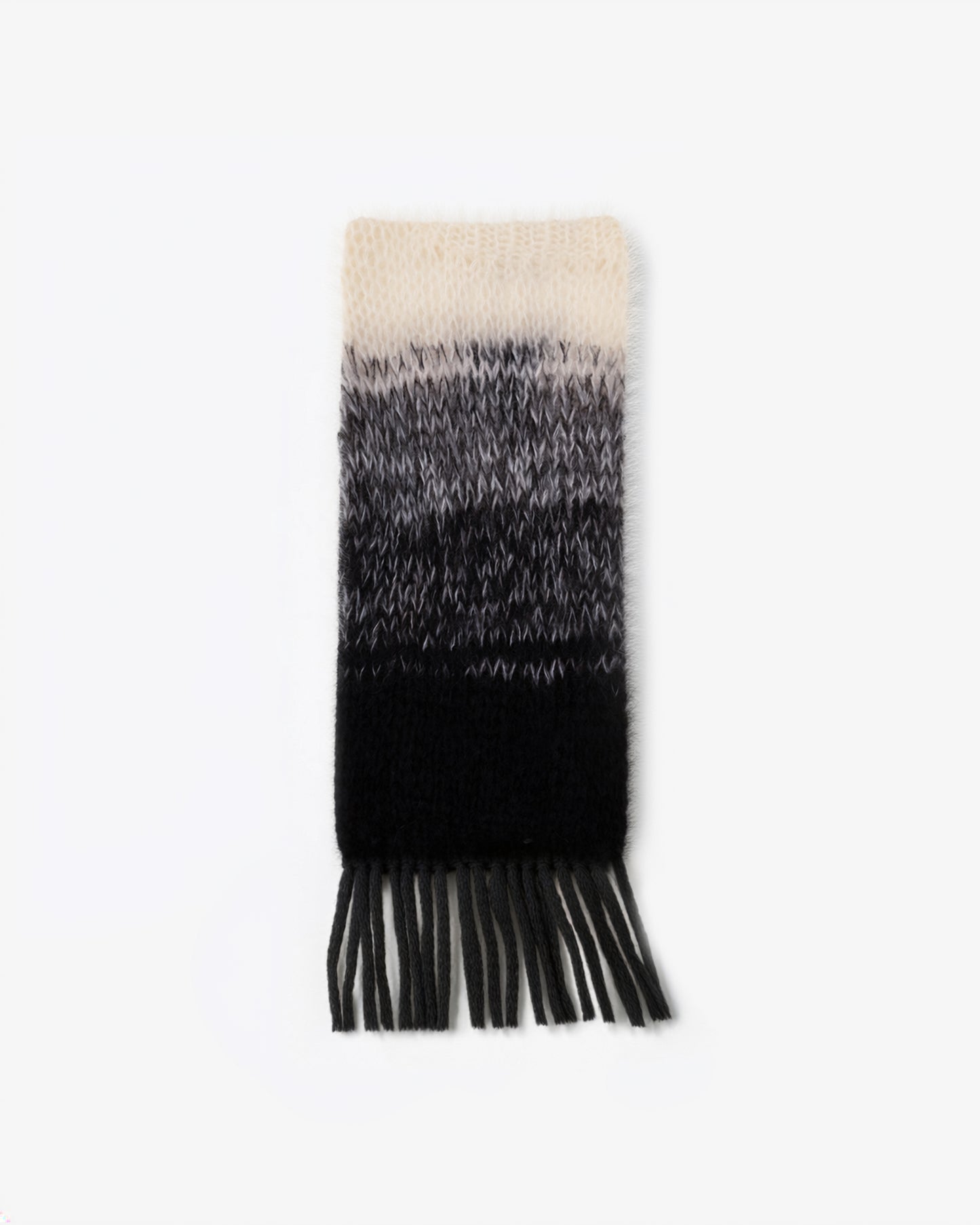 Écharpe en mohair – dégradé ivoire et noire : Accessoires Mes Demoiselles