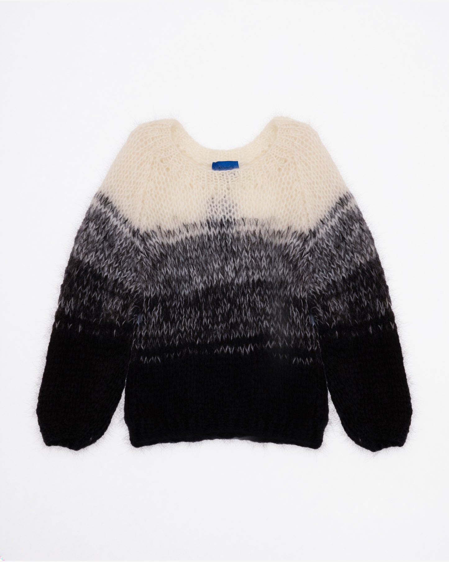 Pull Mokeib - Noir : Pull oversize en mohair dégradé – Noir & Ivoire Mes Demoiselles