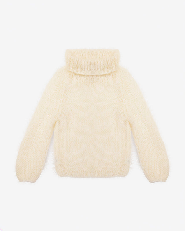 Pull Morah - Ivoire : Pull oversize en mohair – Ivoire Mes Demoiselles - Dernière image