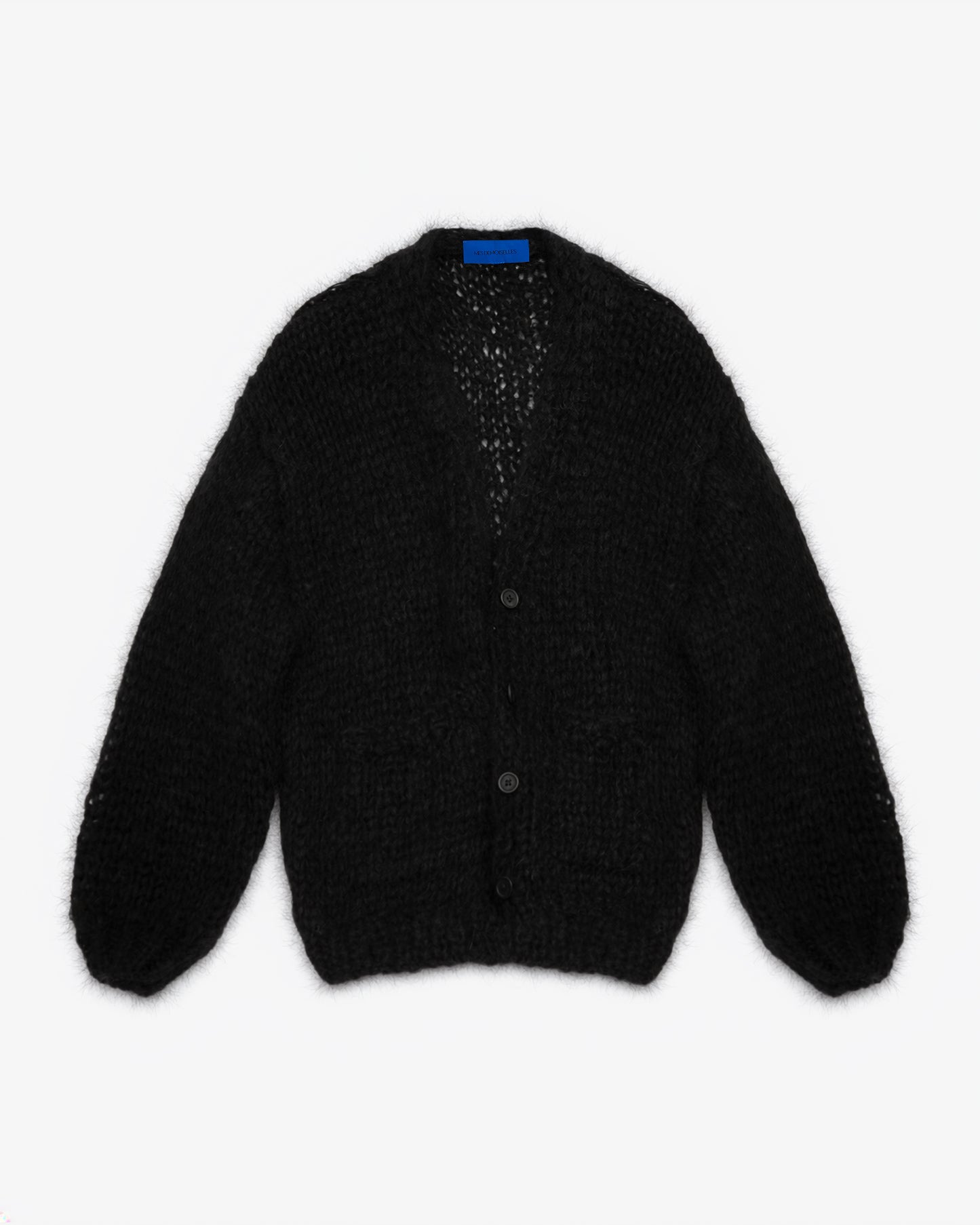 Cardigan Morisse - Noir : Long cardigan en mohair tricoté main – Noir Mes Demoiselles