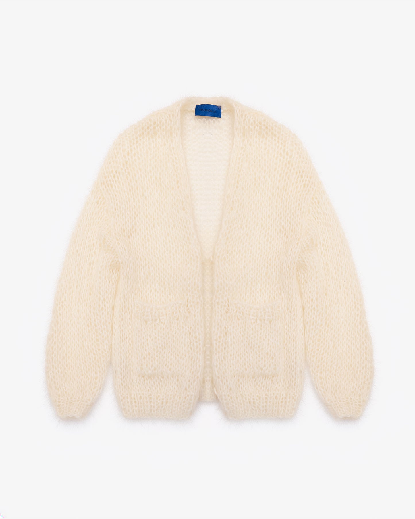 Cardigan Morisse - Ivoire : Long cardigan en mohair tricoté main – Ivoire Mes Demoiselles