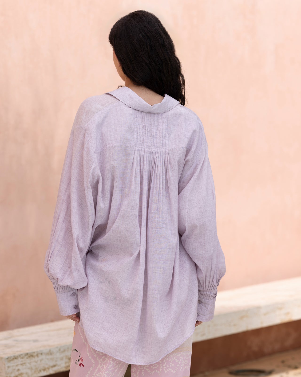 Chemise Opal - Lavande : Chemise coton lavande structurée Mes Demoiselles - Image 4