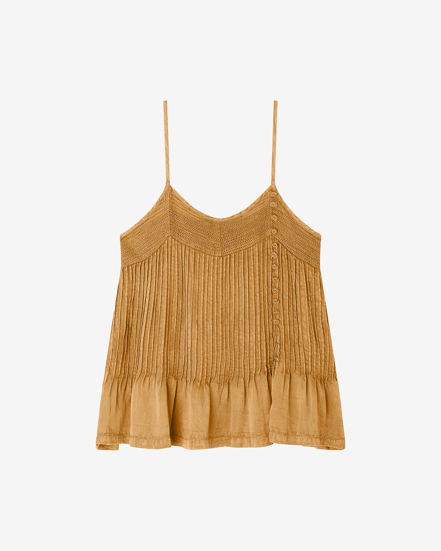 Top en viscose satinée ocre : Chemises & tops Mes Demoiselles