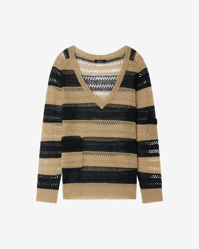 Blouse Oversize impression baroque – Détail Coulissant : Pulls & gilets Mes Demoiselles - Image 1