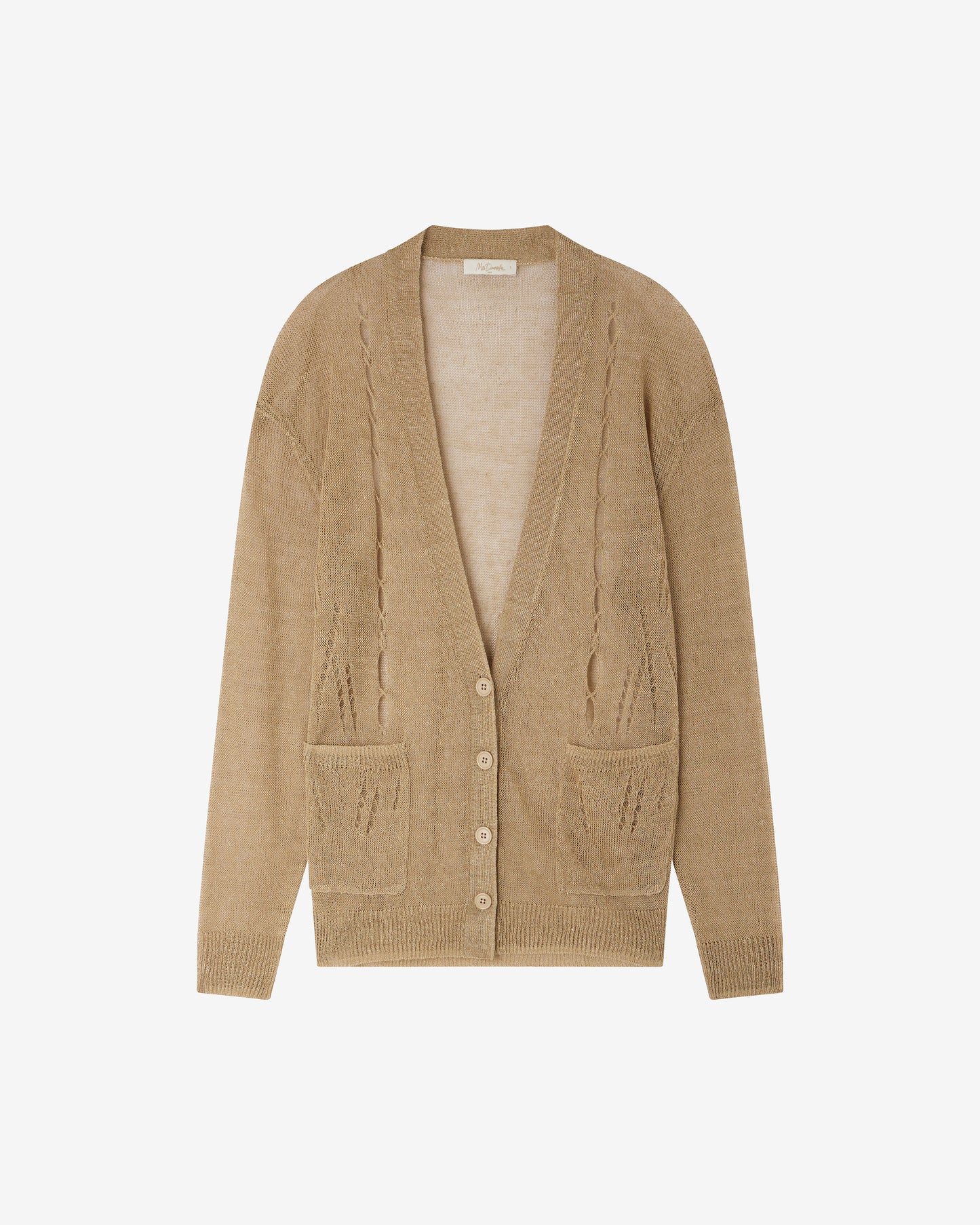 Cardigan Stree - Beige : Cardigan oversize en lin ajouré Mes Demoiselles