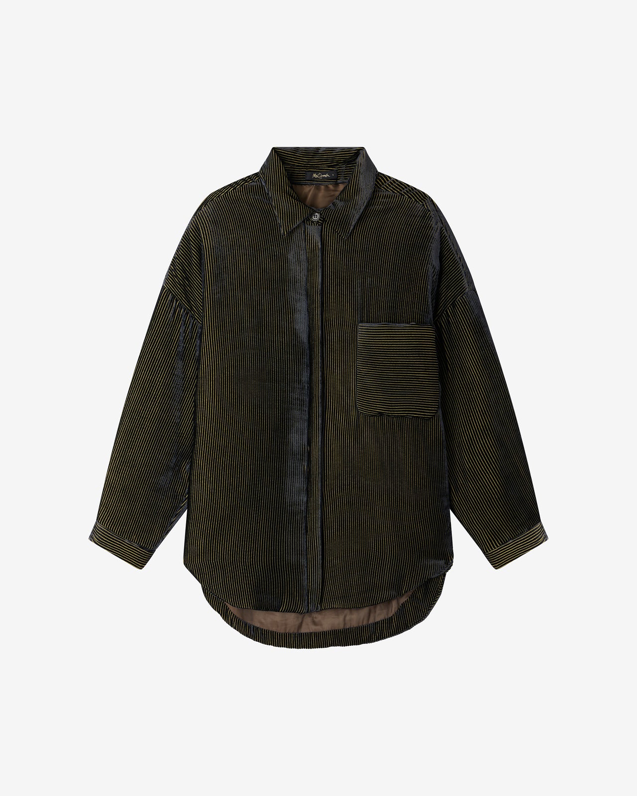 Veste Verha - Vert : Veste-chemise en velours de soie dévoré - Vert Mes Demoiselles - Image 8