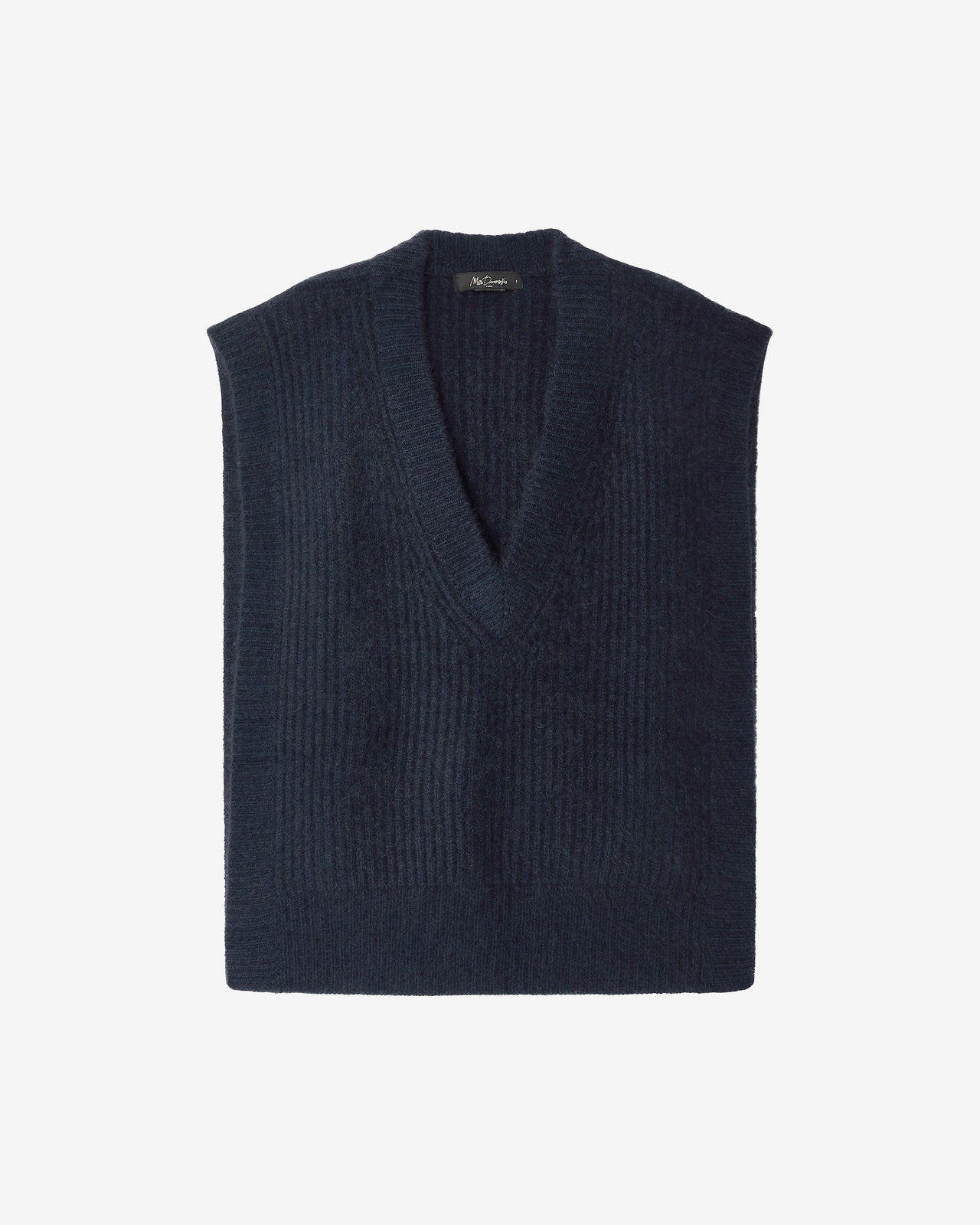 Top Wocca Bleu Marine : Top poncho en maille bleue marine raccoon & laine, côtes anglaises Mes Demoiselles - Image 6