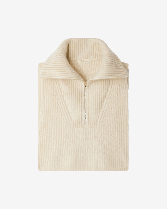 Poncho Wocci - Ivoire : Poncho écru en maille raccoon & laine – tricot côte anglaise Mes Demoiselles - Dernière image