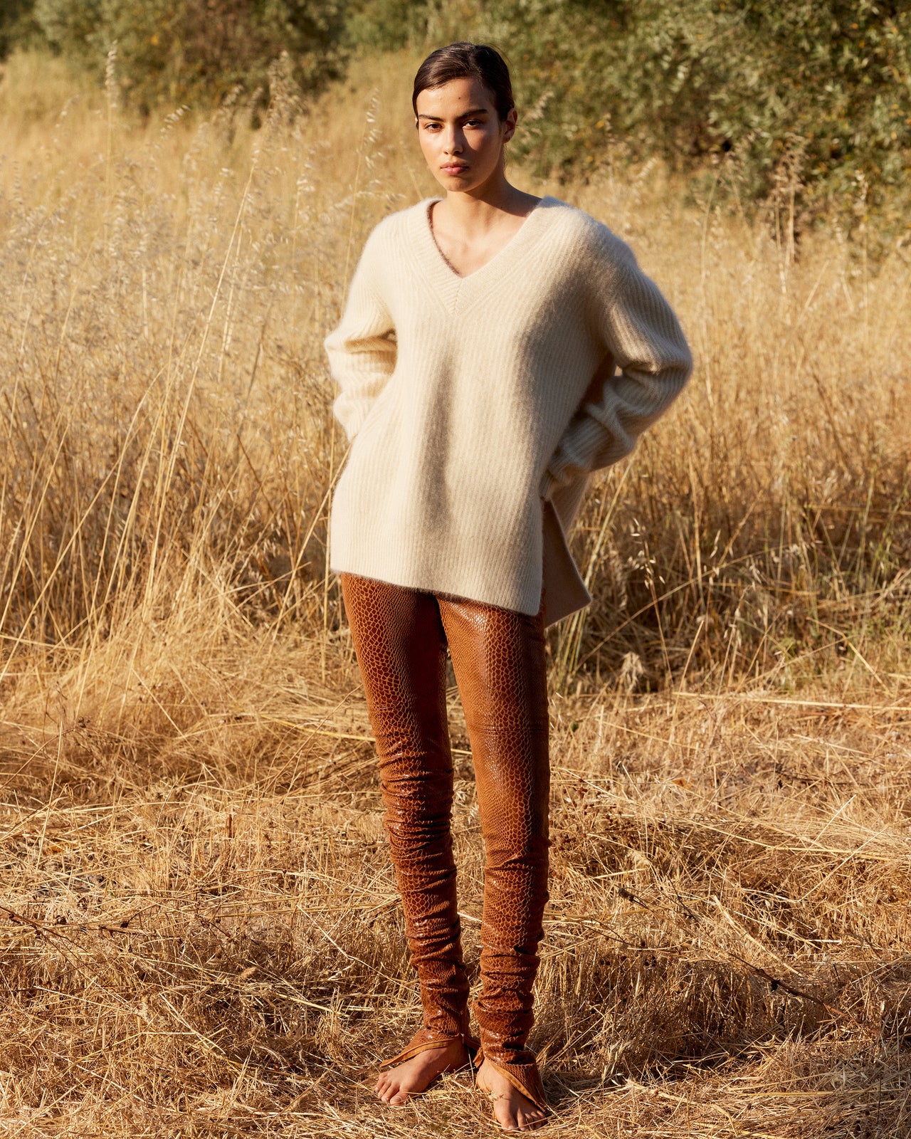 Pull droit en maille écrue – laine & raccoon, côtes anglaises : Pulls & gilets Mes Demoiselles - Image 1