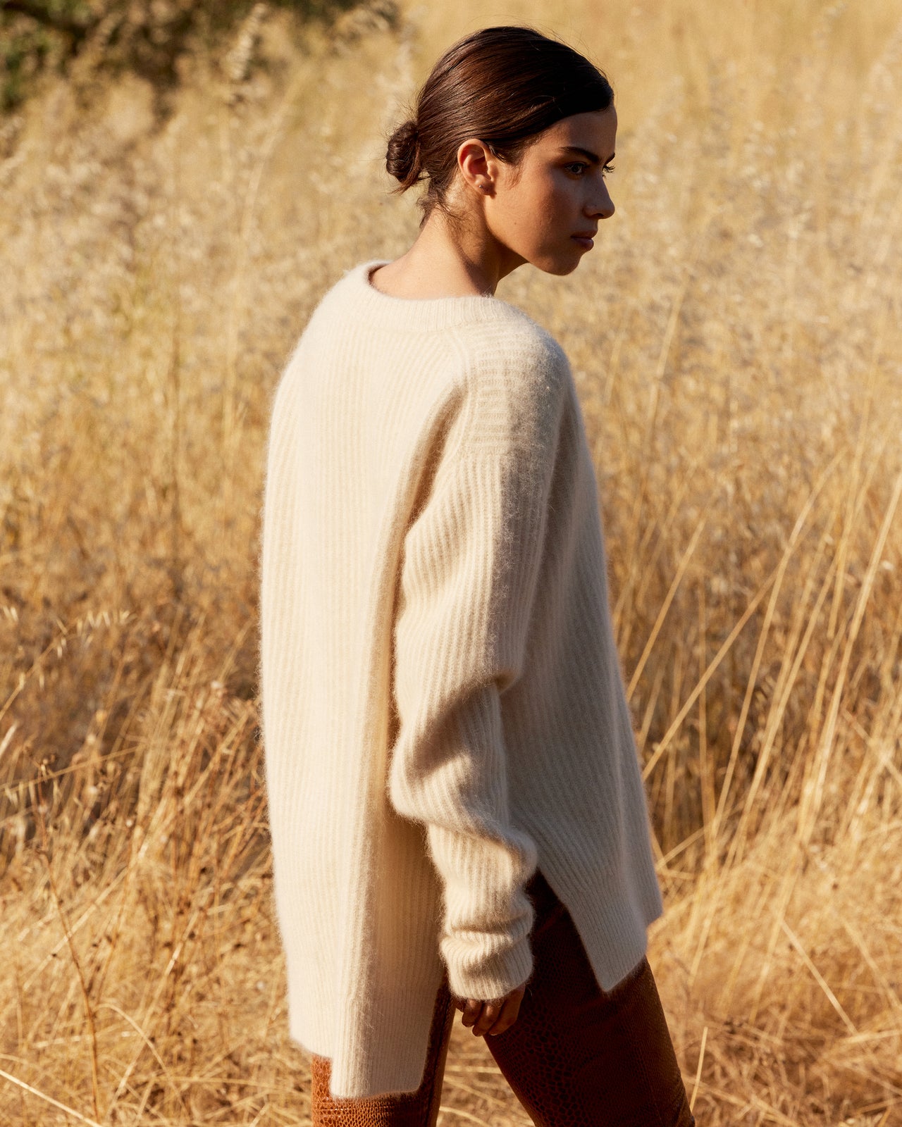 Pull Woch - Ivoire : Pull droit en maille écrue – laine & raccoon, côtes anglaises Mes Demoiselles - Image 6