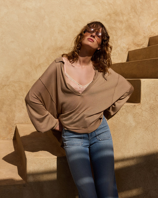 Heather Sweater - Beige - Image 2