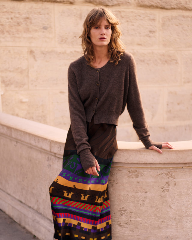 Foral Cardigan - Mole - Image 3