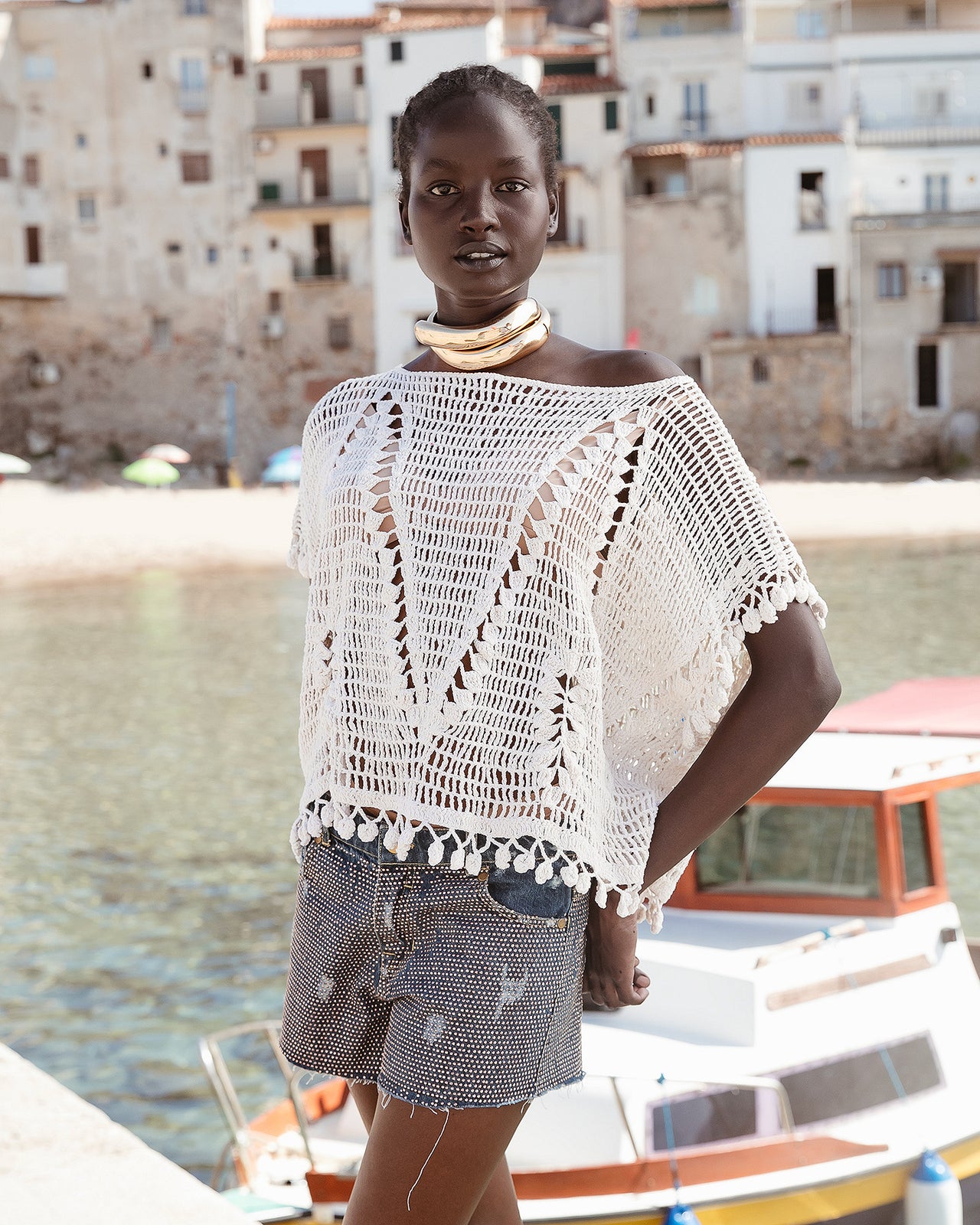 Top Wolf - Ivoire : Top au crochet écru en maille filet Mes Demoiselles - Image 5