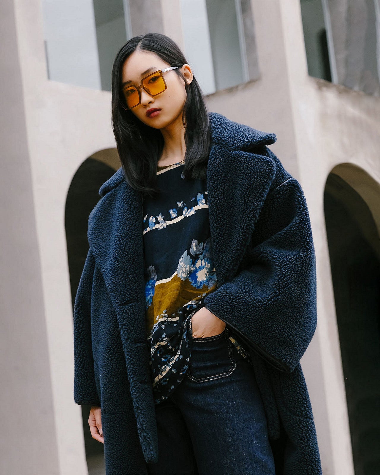 Blouse Belladona Bleu imprimé | Mes Demoiselles Paris - Image 1