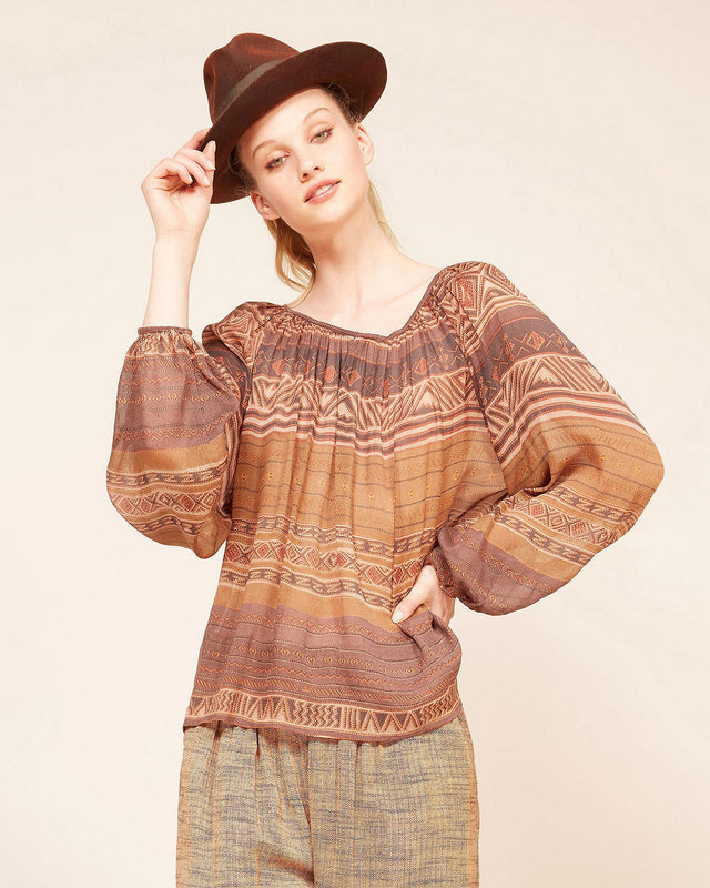 Blouse Cecilia Imprimé parme | Mes Demoiselles Paris - Image 1