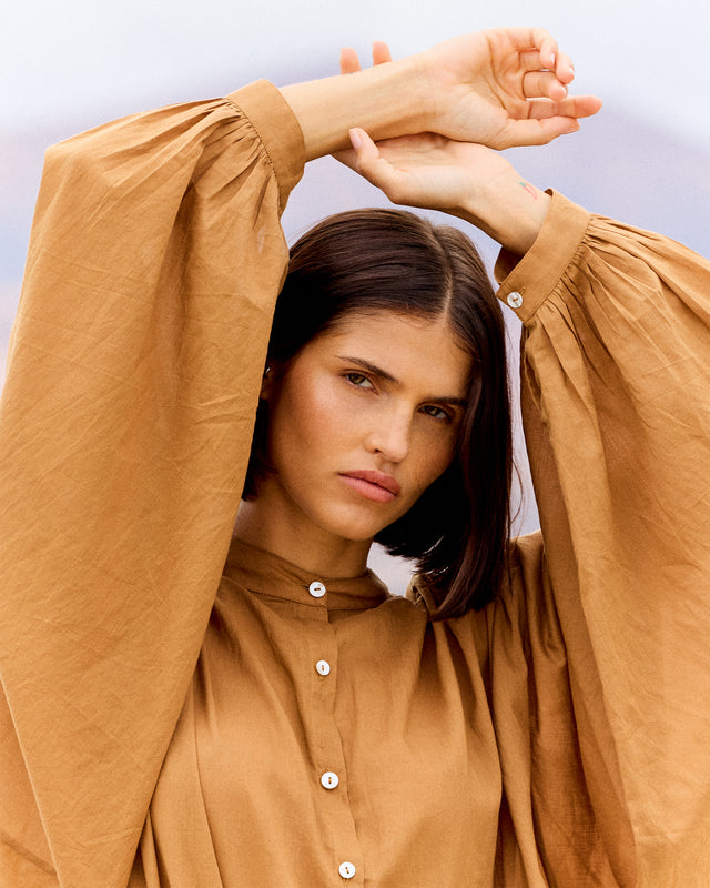 Chemise Celeste - Caramel : Chemise en coton ample – Caramel Mes Demoiselles - Image 3