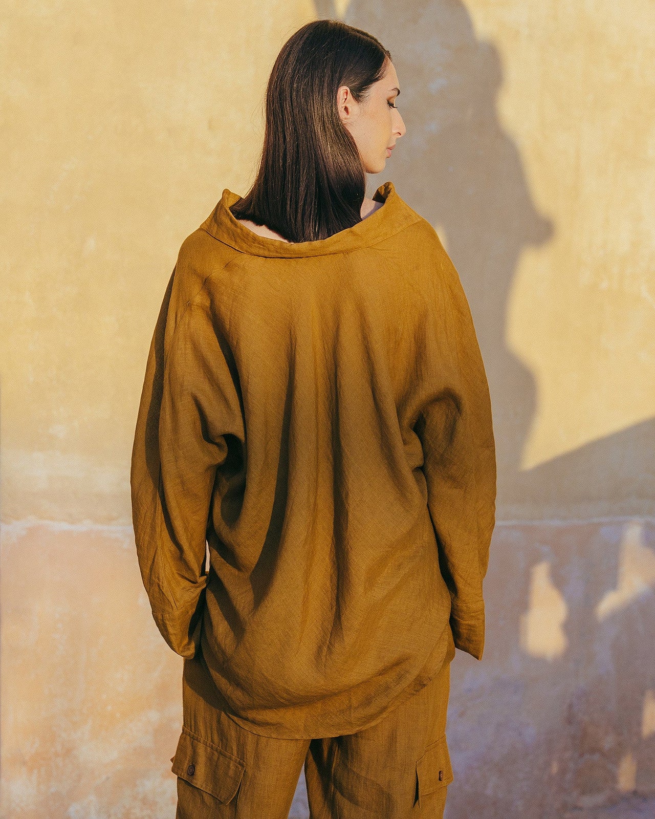 Blouse Cicco - Bronze : Blouse en toile de lin bronze Mes Demoiselles - Image 4