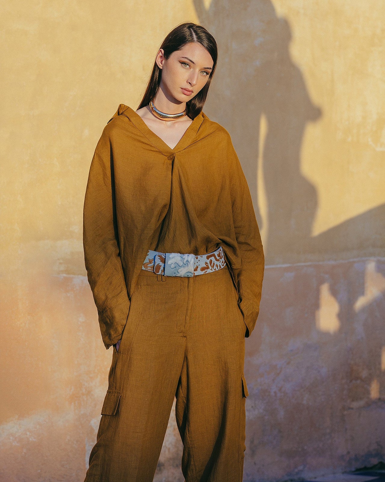 Blouse Cicco - Bronze : Blouse en toile de lin bronze Mes Demoiselles - Image 5