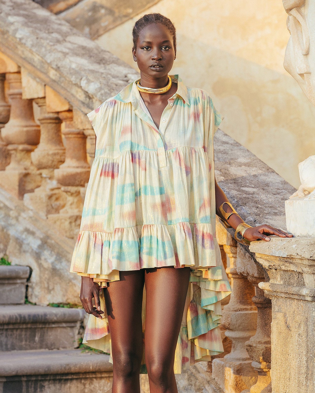 Chemise oversize et déstructurée en coton lurex : Chemises & tops Mes Demoiselles - Image 3