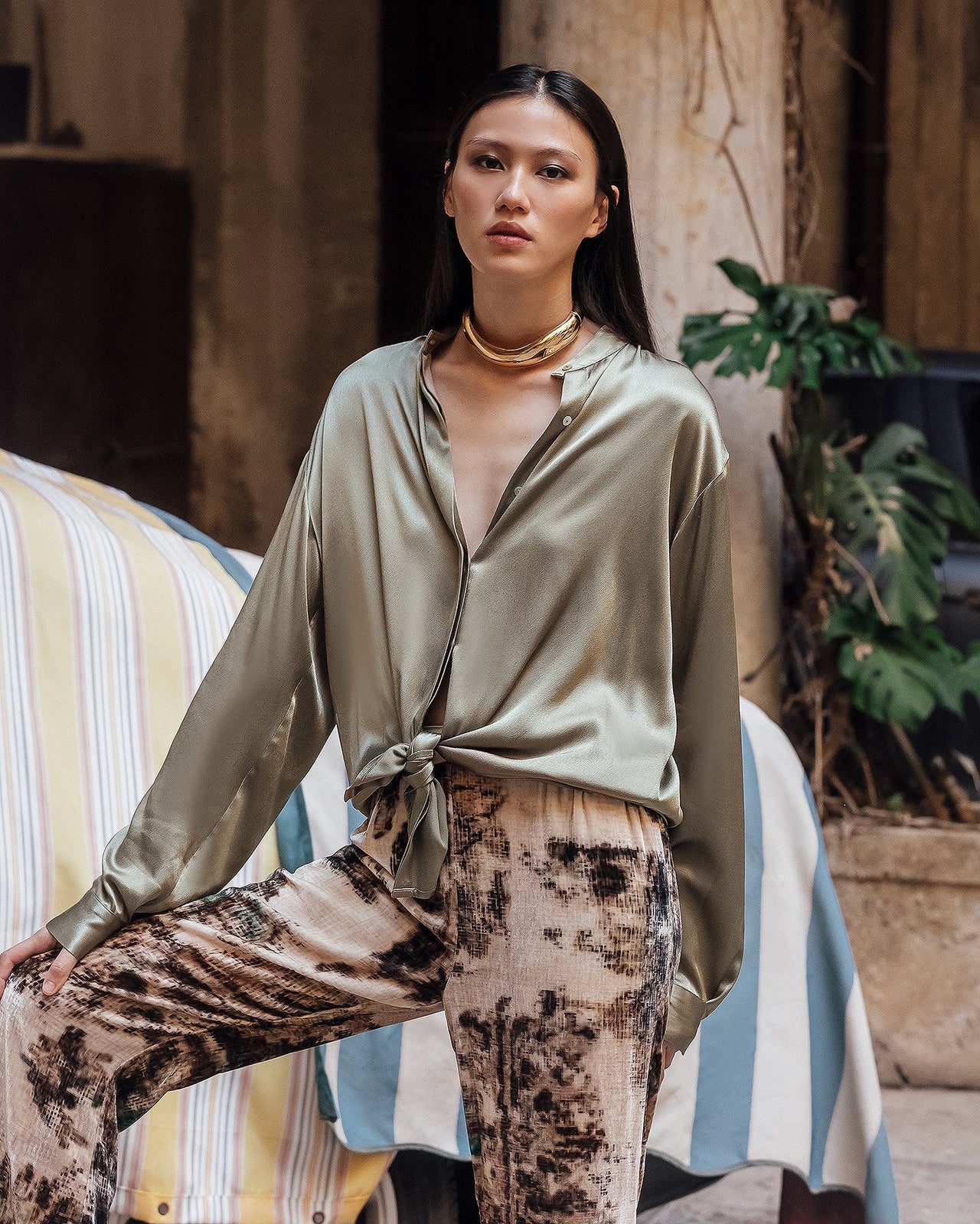 Chemise Siwa  Kaki | Mes Demoiselles Paris - Image 3