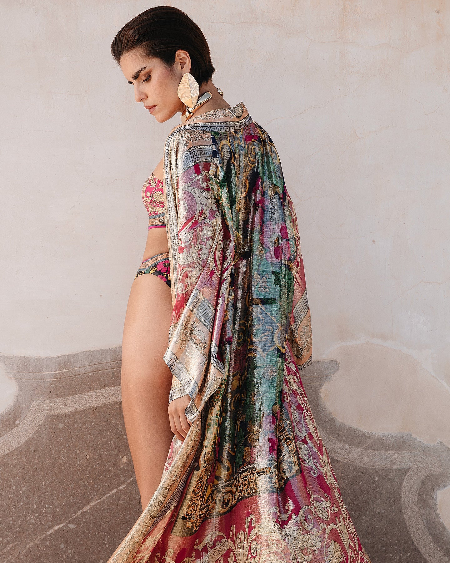 Kimono Reggio Imprimé Rose | Mes Demoiselles Paris